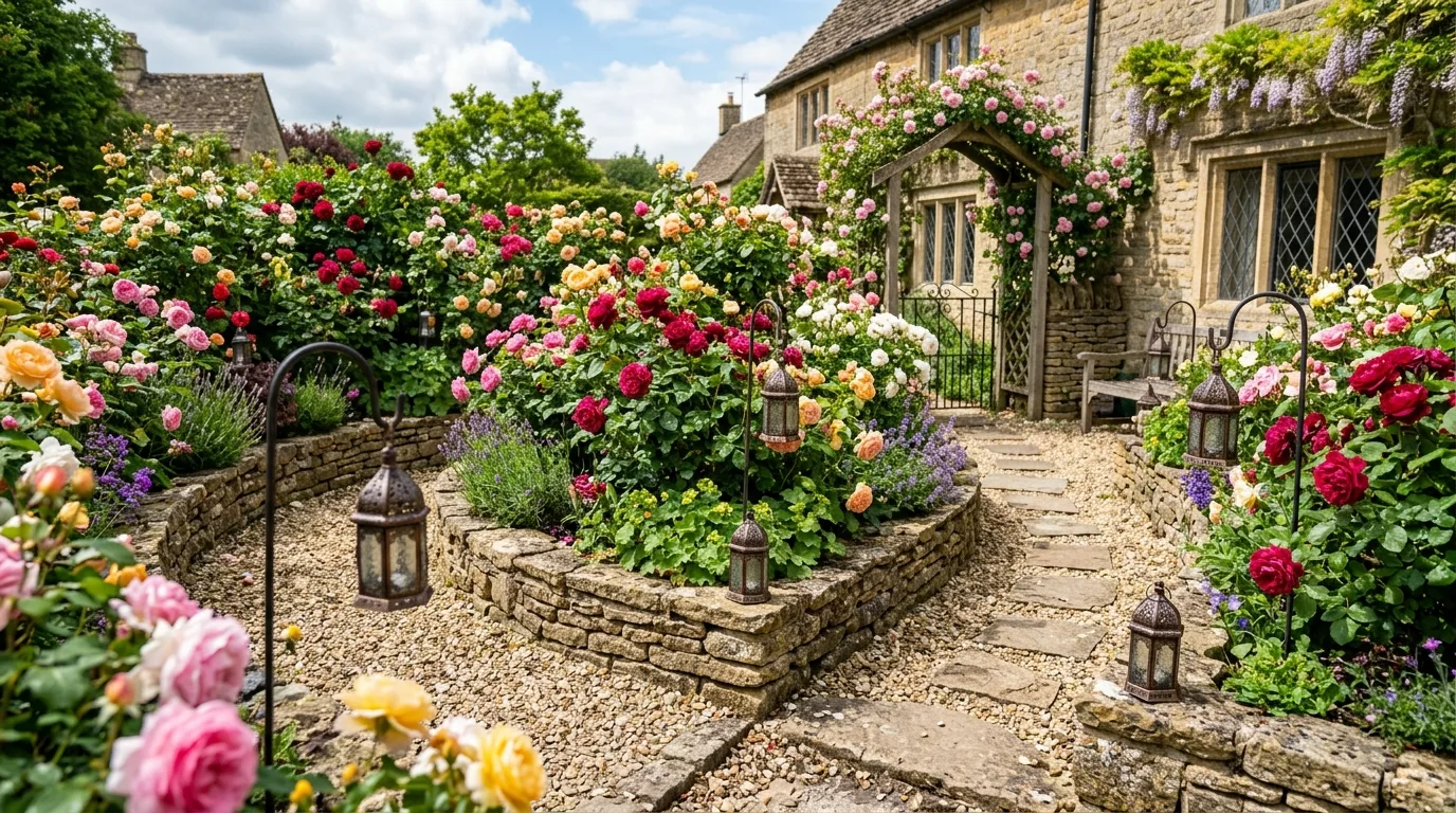 Rose Garden With a Focal Center